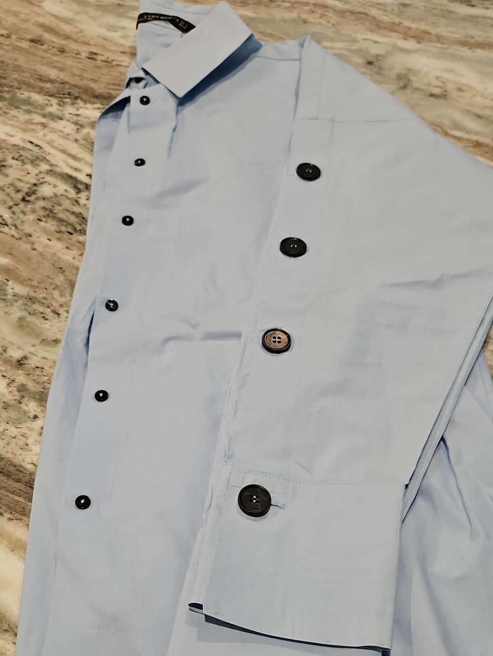 Zara Light Blue Women's Shirt  with Dark Buttons